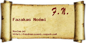 Fazakas Noémi névjegykártya
